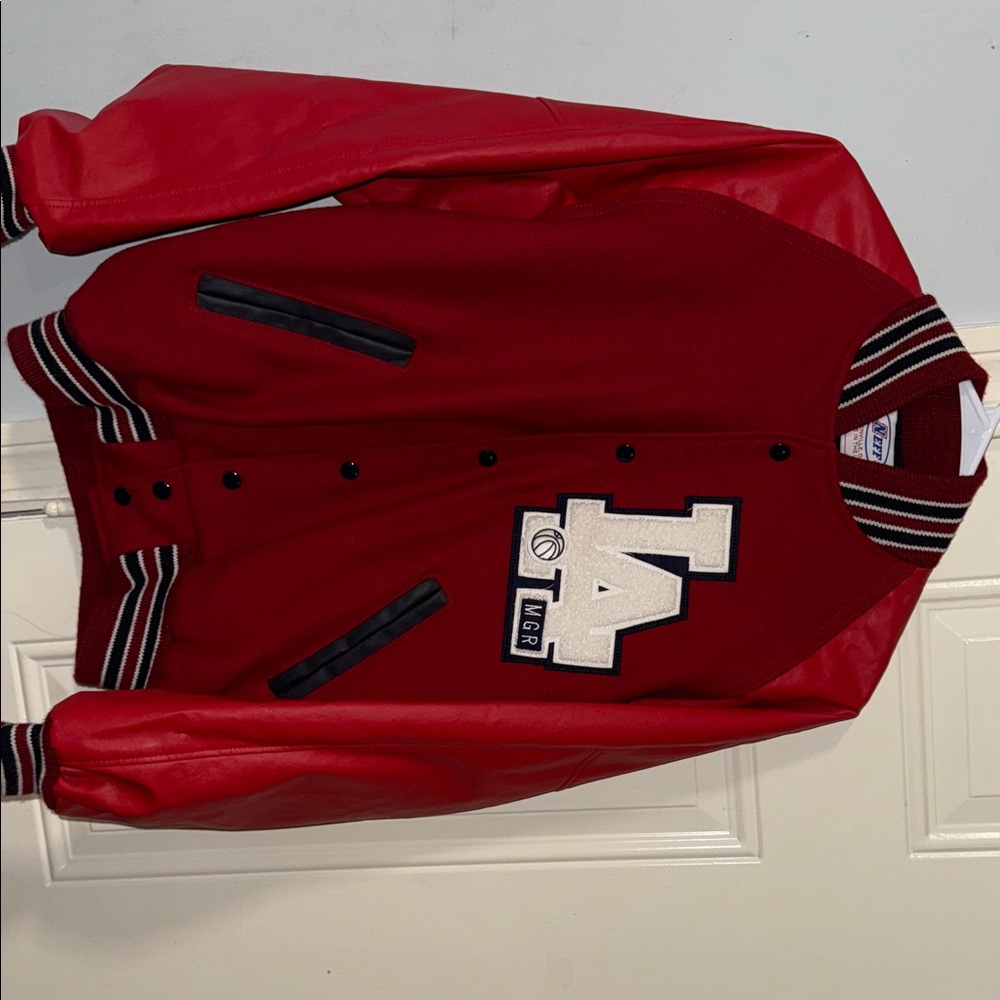 Red Varsity Jacket With La Patch - image 1